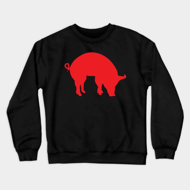 Red Pig silhouette Crewneck Sweatshirt by imdesign